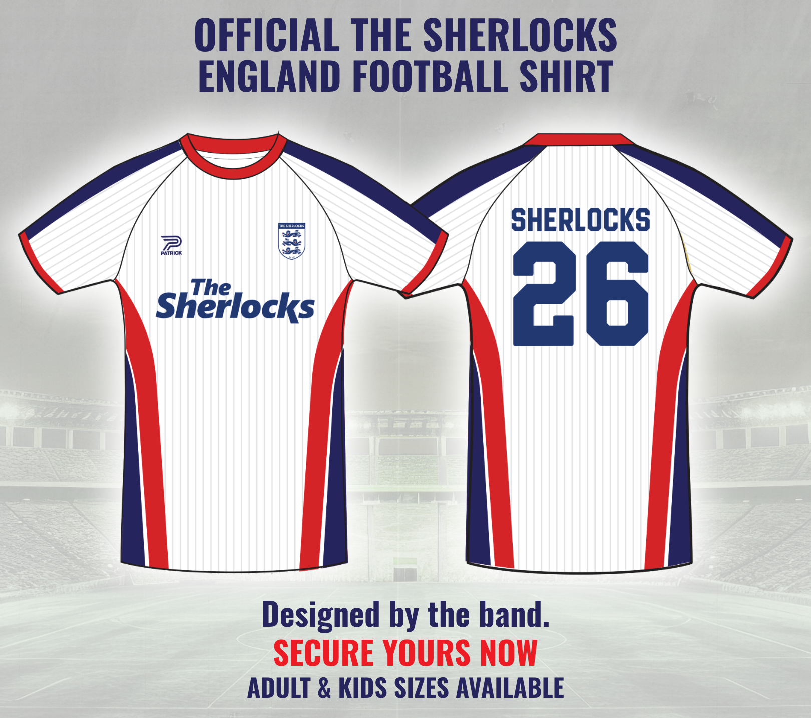 The Sherlocks Official England Football Shirt